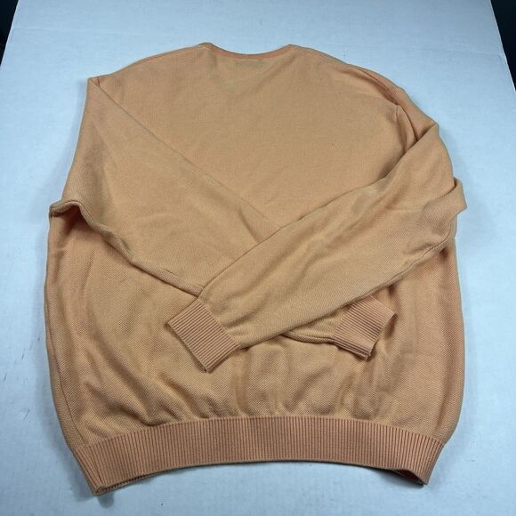 Vintage St. Croix Men’s XL Cotton Sweater Peach V-Neck Made in USA Minor Flaws - Picture 9 of 12